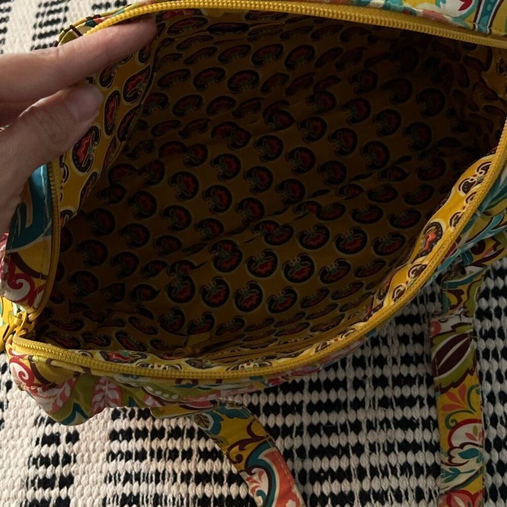 Vera Bradley yellow multicolor duffle bag 12.5”x10” - Picture 5 of 5